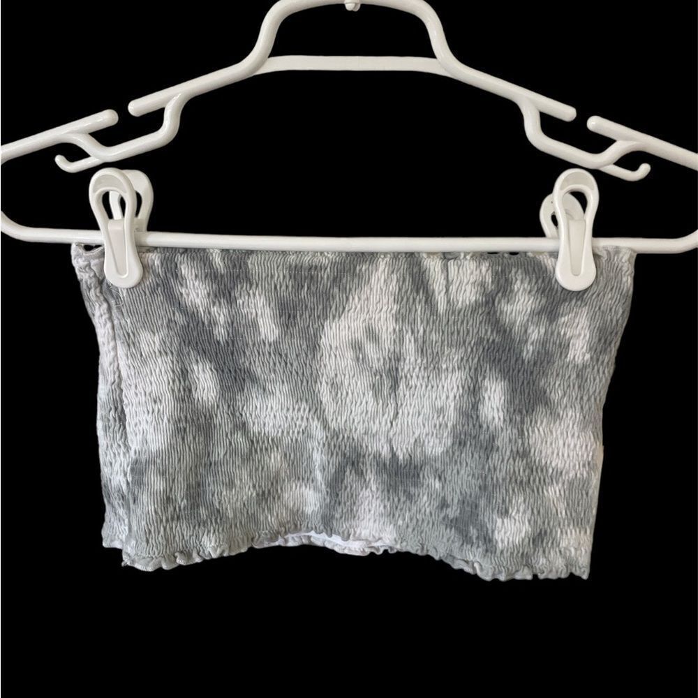 PINK brand tube top - gray and white